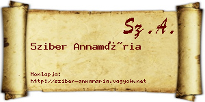 Sziber Annamária névjegykártya